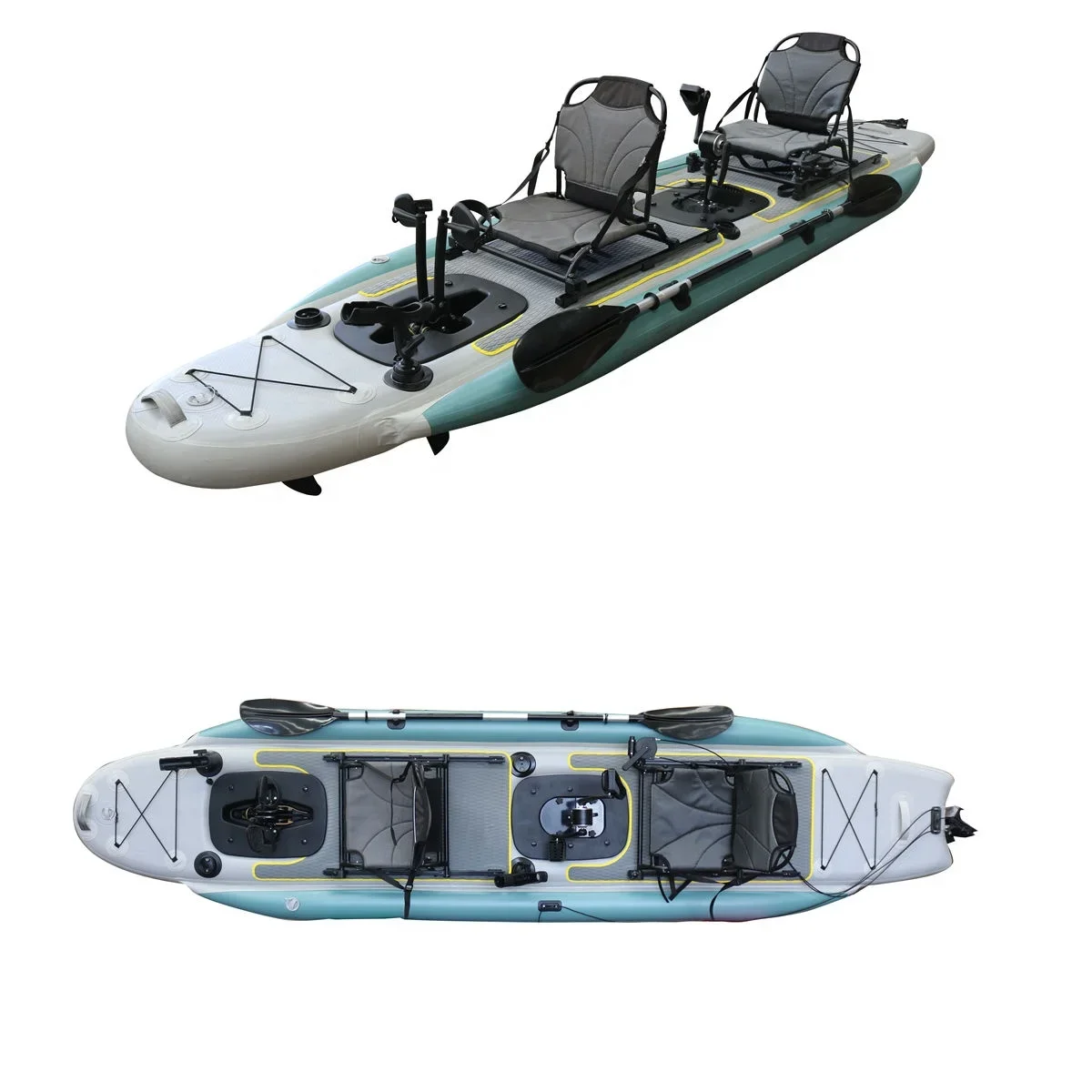 Fishing Kayak Sit On Top - 2026 14FT 2-Person Sit-On-Top PVC Kayak