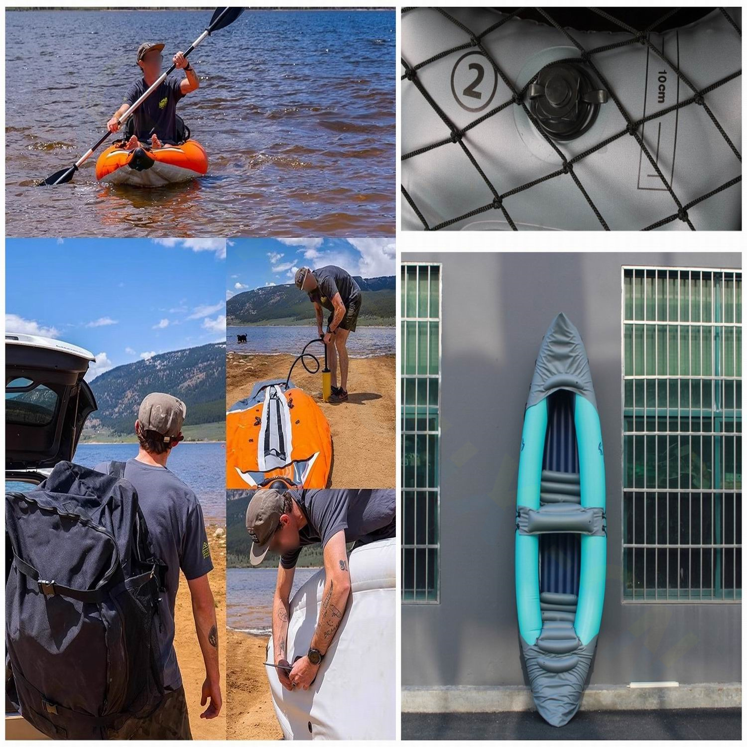 PVC Inflatable Kayak Canoe 1 P - Fishing Kayak Inflatable reseña y precio
