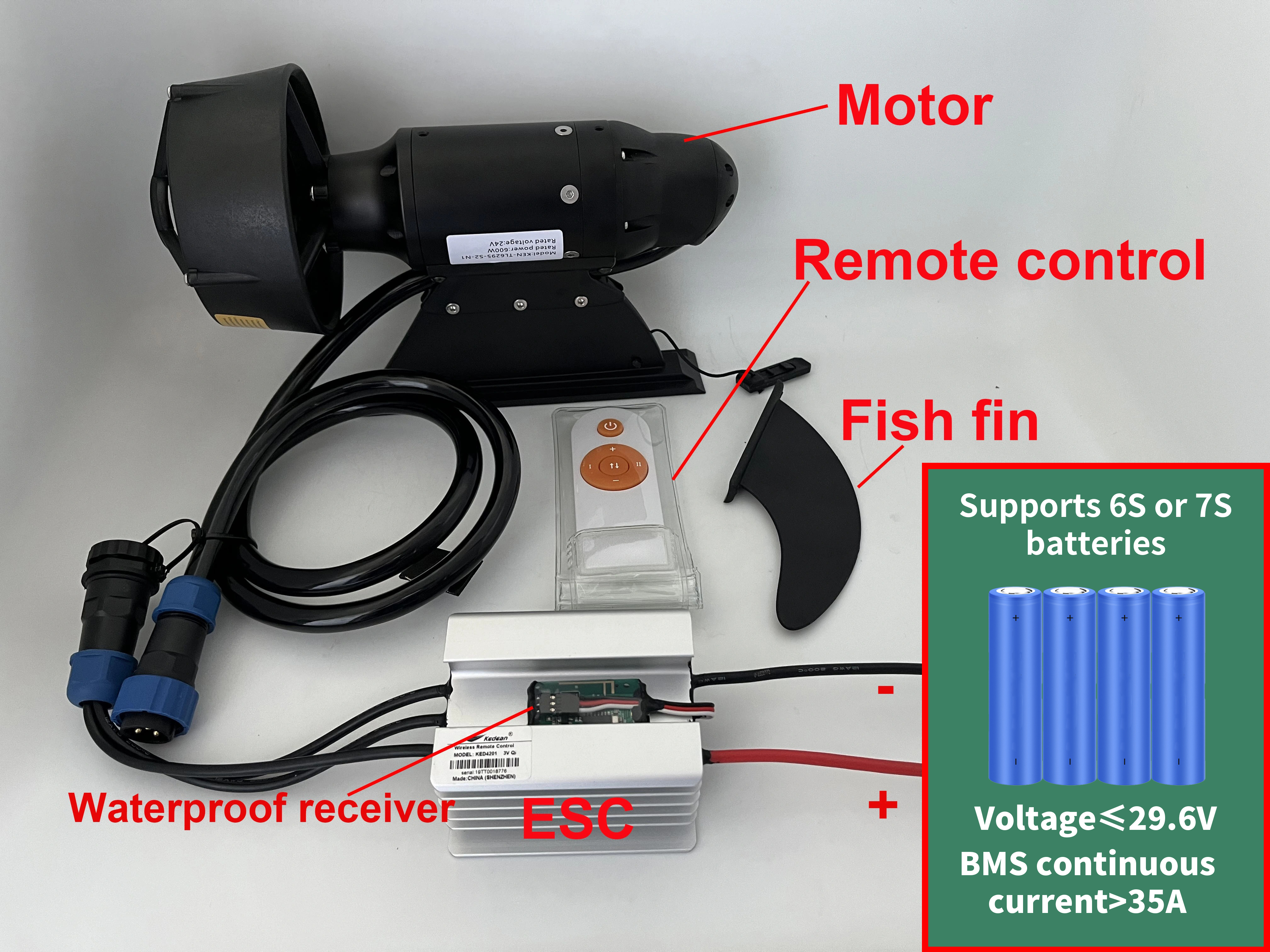 380W 600W Electric Fins Stand  - Fishing Kayak Cart reseña y precio