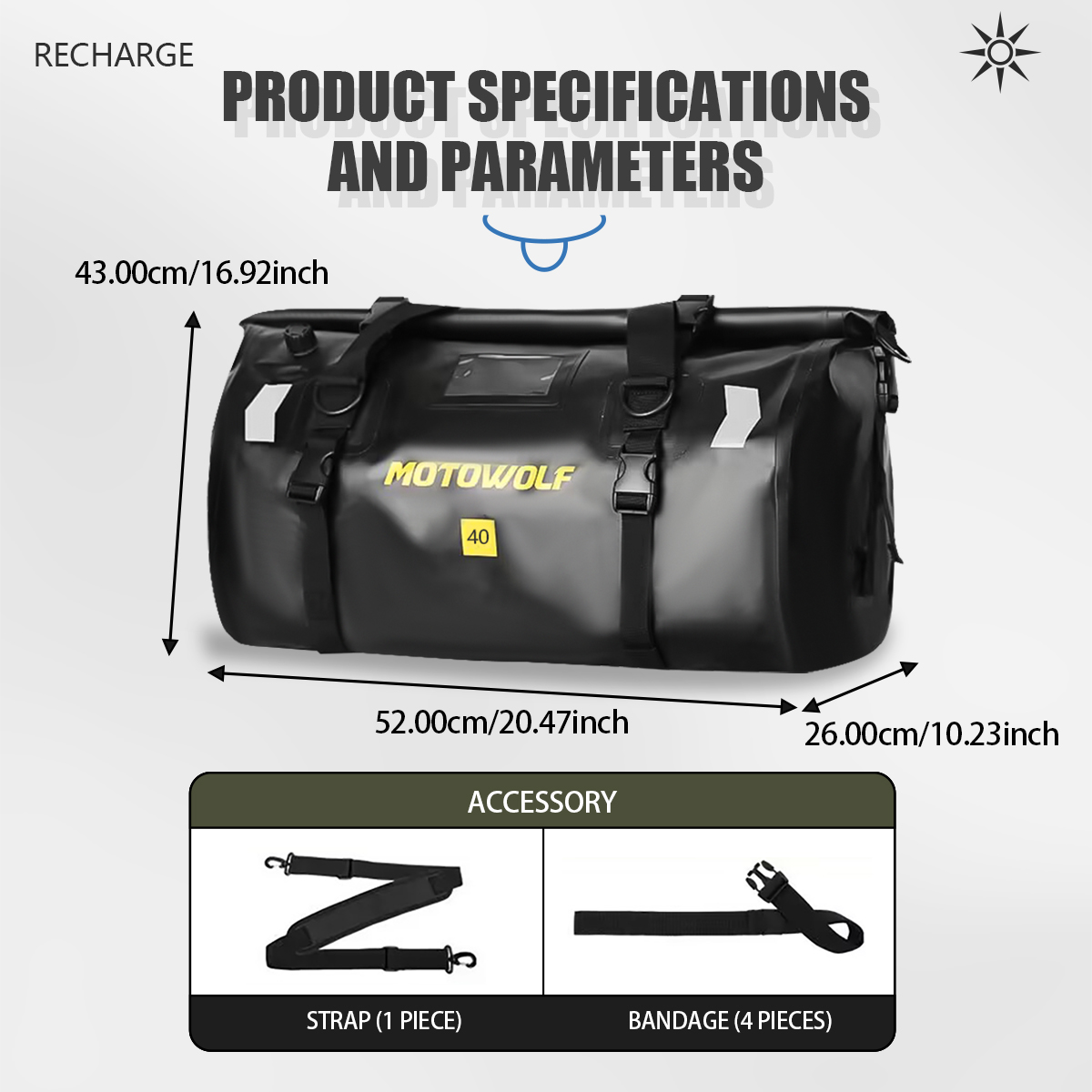 Waterproof Duffel Bag 40L/66L  - Fishing Kayak Storage Bag reseña y precio