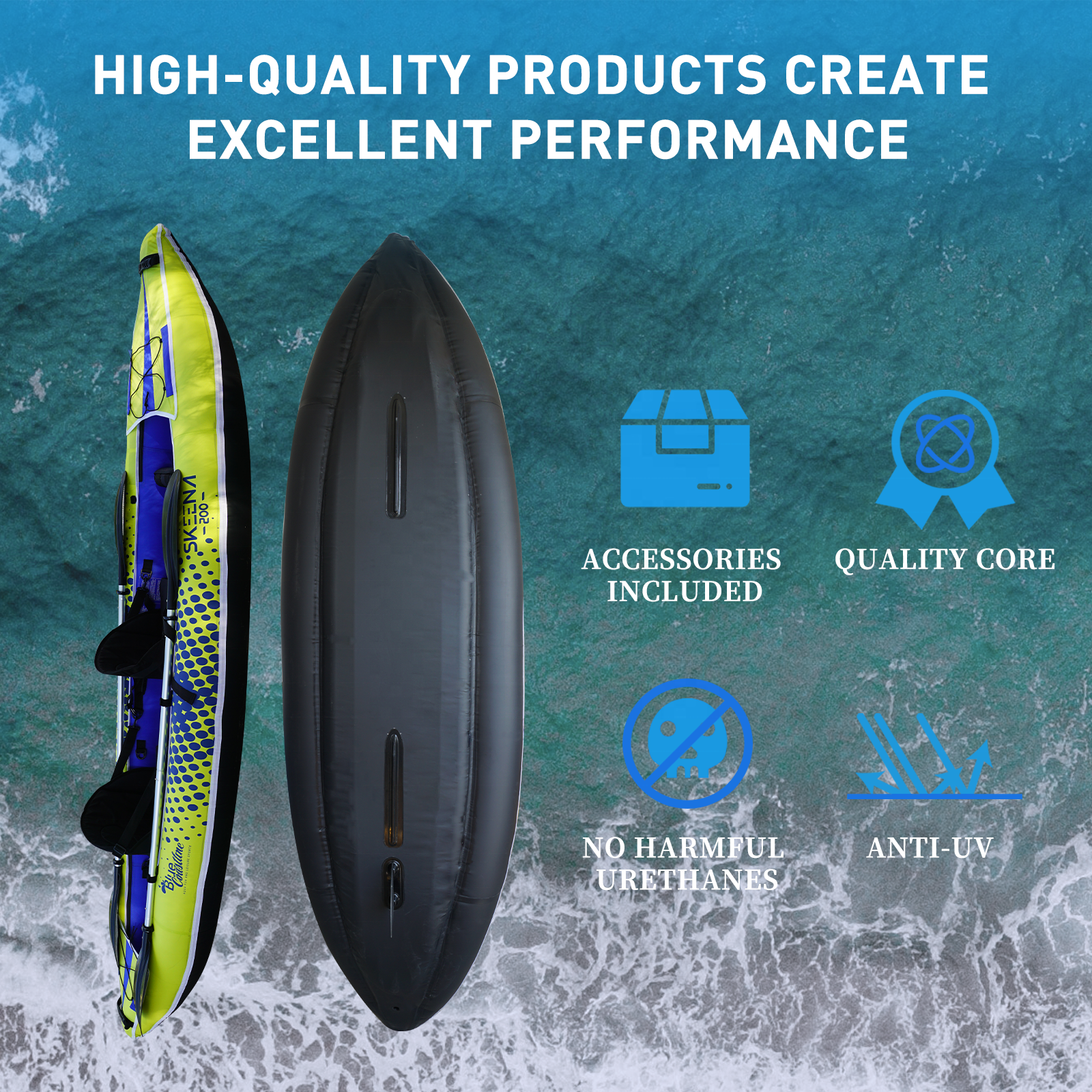 Adult Inflatable Fishing Canoe - Fishing Kayak Paddle reseña y precio