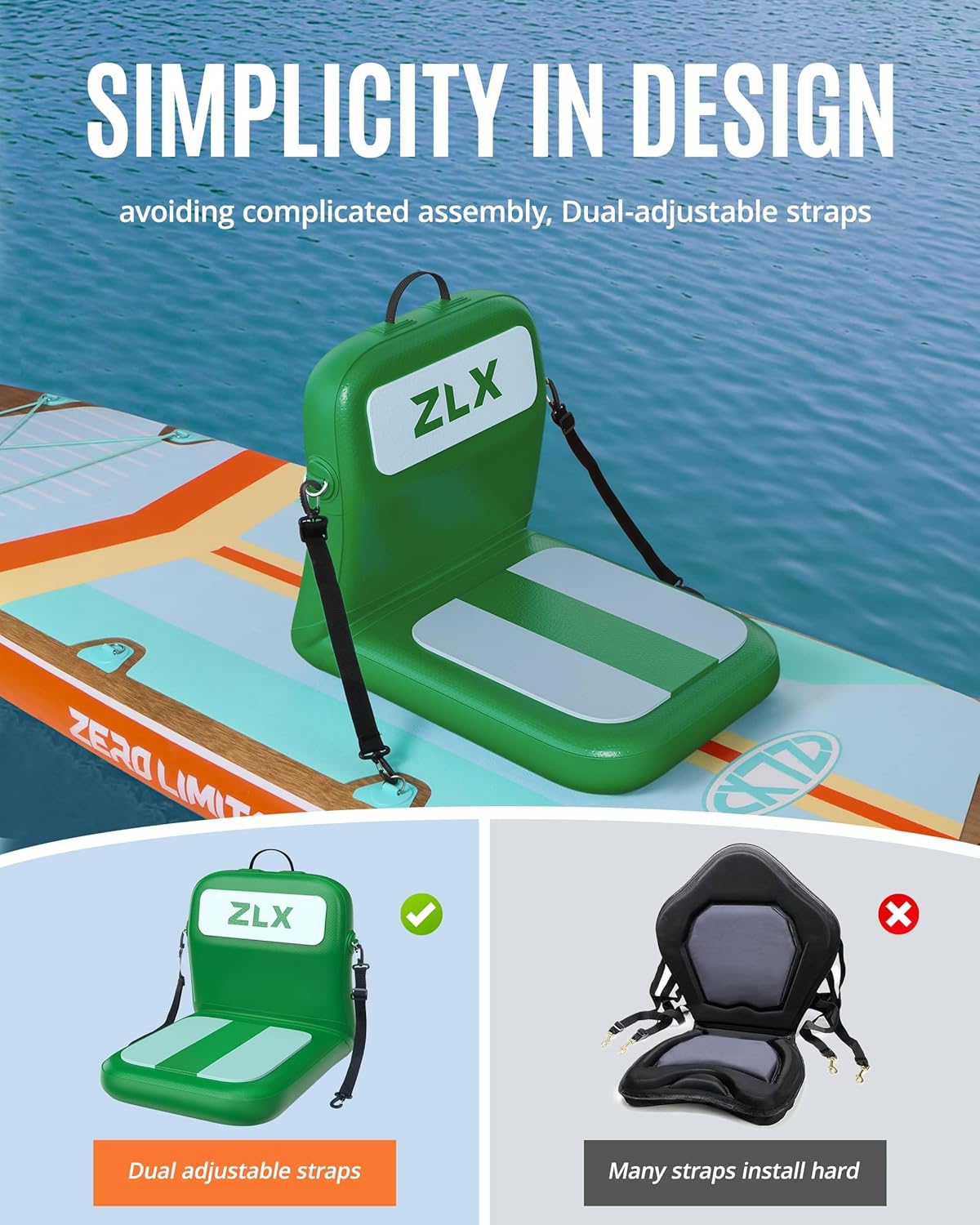 Portable Inflatable Kayak Seat - Fishing Kayak Seat reseña y precio
