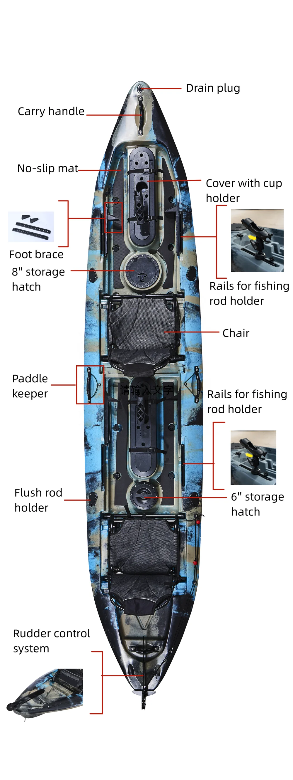 Wholesale 2-Person Plastic Kay - Fishing Kayak Paddle reseña y precio
