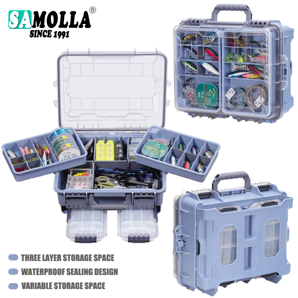 SAMOLLA Fishing Tackle Box Lar - Fishing Kayak Crate reseña y precio