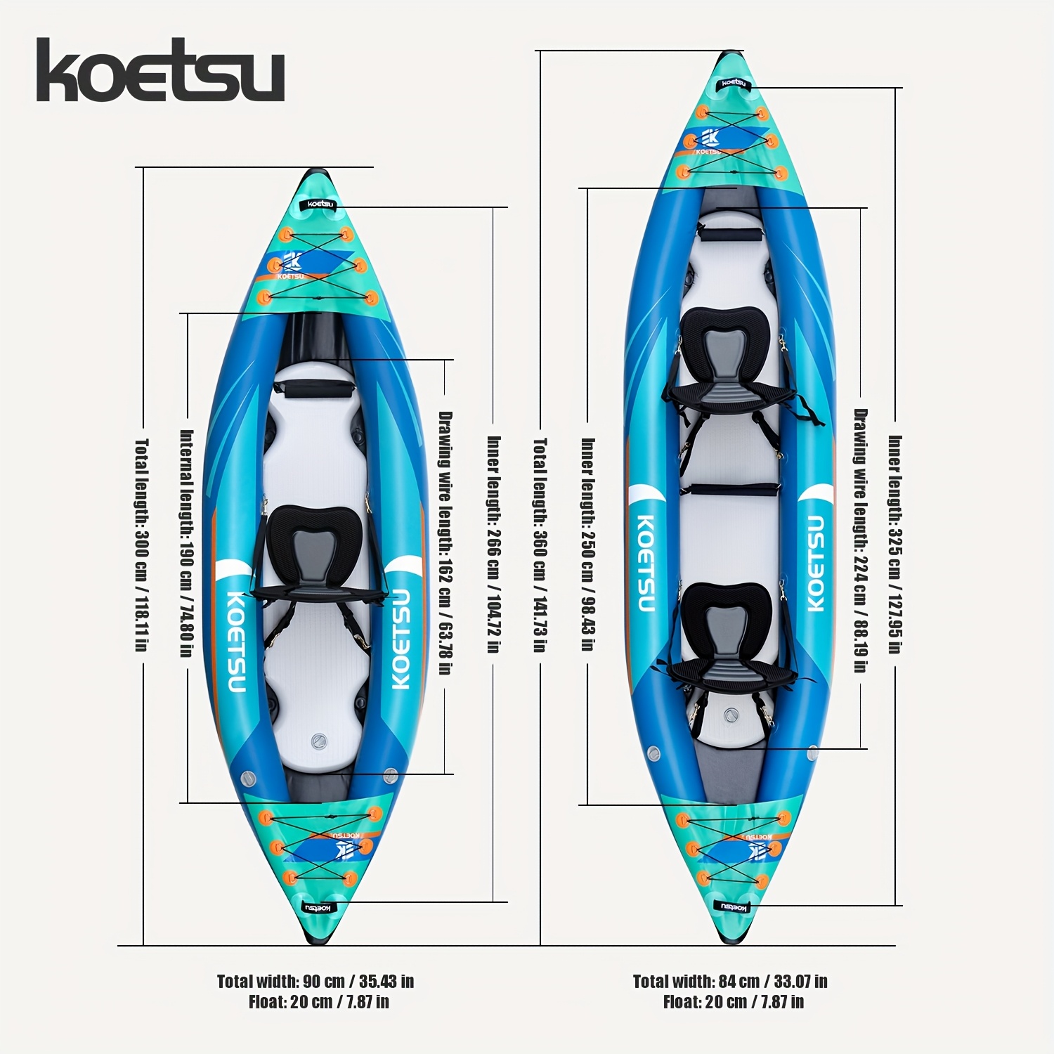 KOETSU P03 brushed inflatable  - Fishing Kayak Inflatable reseña y precio