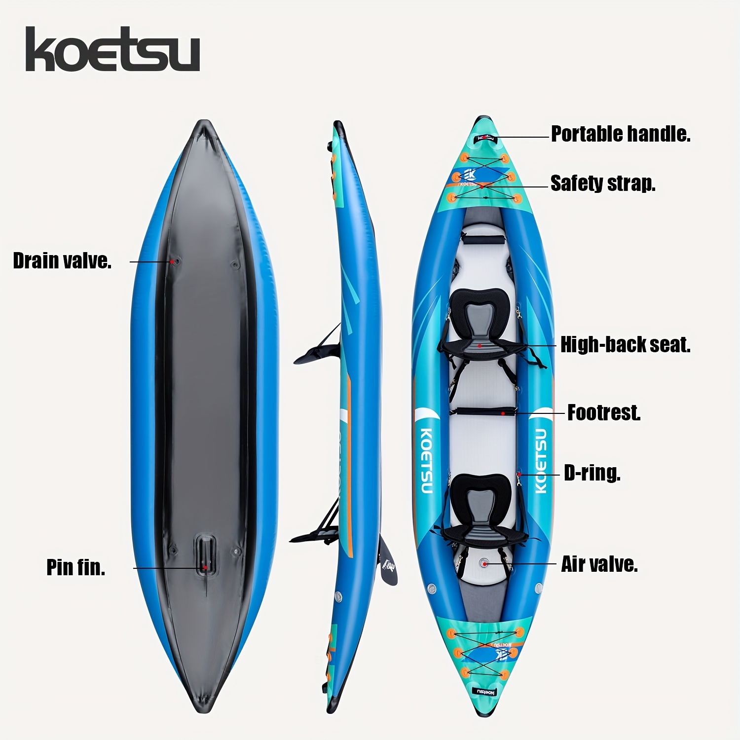 KOETSU P03 brushed inflatable  - Fishing Kayak Inflatable reseña y precio